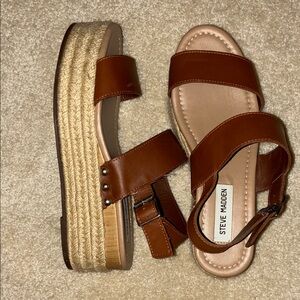 Steve Madden Tan Platform Sandals